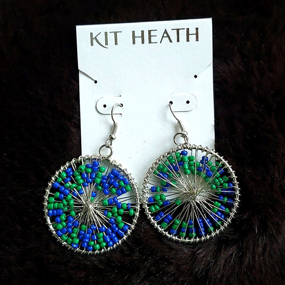 Kit Heath circle beaded wire earings